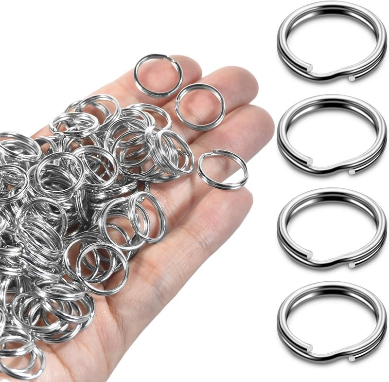 ManTangSun 5/8" 300 PCS Silver Small Key Rings, Double Loops Split Rings Jewelry Making Metal Mini Key Ring for Keychian, Pet Collar Tag, Luggage Tag DIY Craft Hardware - Image 1
